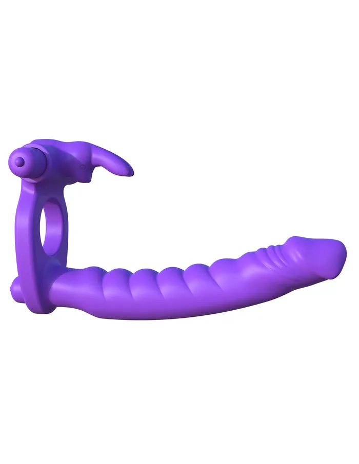 Vibrators Pipedream Fantasy CRingz Silicone Double Penetrator Rabbit Purple