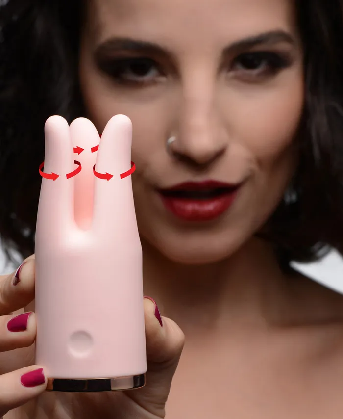 Vibrators XR Brands Vibrassage Twirl 10x Vibrating Clit Teaser Pink
