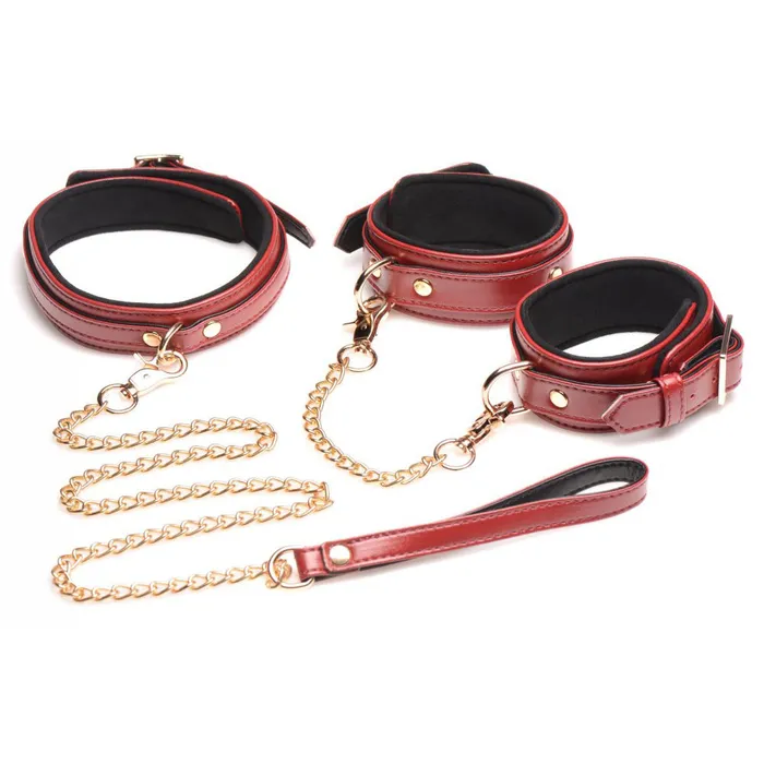 6 Piece Burgundy Bondage Set Master Series Couples