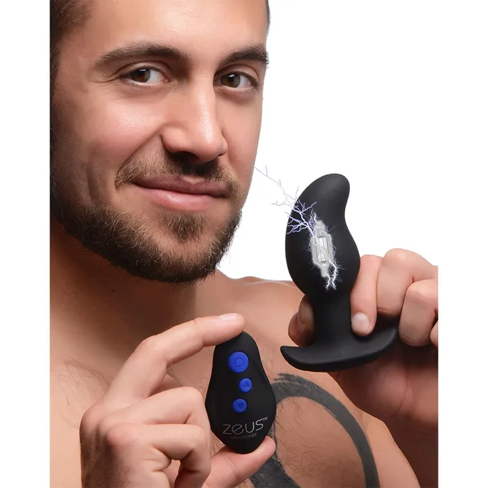 8X Volt Drop Vibrating and EStim Silicone Prostate Massager with Remote Zeus Electrosex Male Sex Toys 8X Volt Drop Vibrating and EStim Silicone Prostate Massager with Remote Zeus Electrosex Male Sex Toys