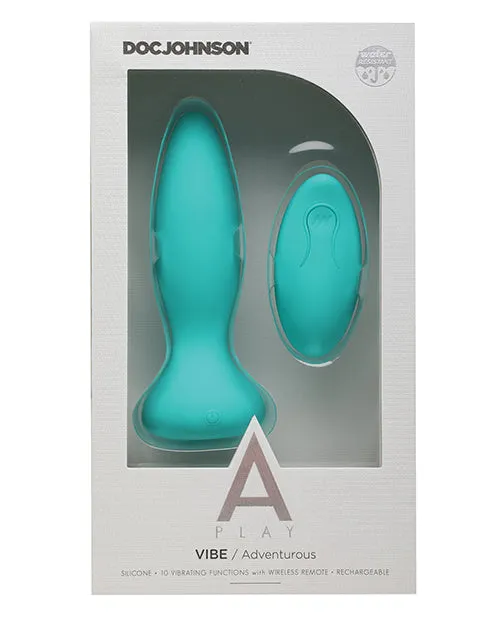 APlay Adventurous Anal Plug with Remote Control Teal A Play Male Sex Toys
