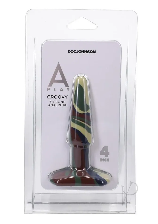 APlay Groovy Silicone Anal Plug 4in Green A Play Male Sex Toys