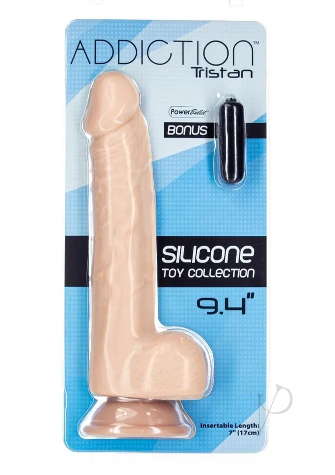 Addiction Tristan Silicone Realistic Dildo with Bonus Bullet 9in Vanilla Addiction Female Sex Toys Addiction Tristan Silicone Realistic Dildo with Bonus Bullet 9in Vanilla Addiction Female Sex Toys