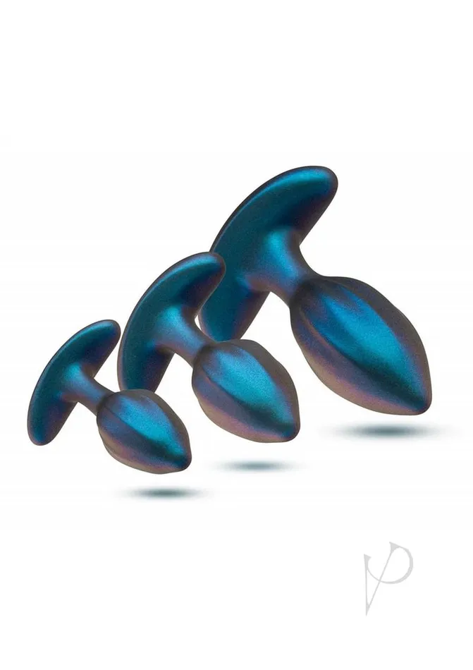 Anal Adventures Anal Anal Adventures Matrix Cosmos Plug Kit Silicone Anal Plug Set with Remote Control Lunar Blue