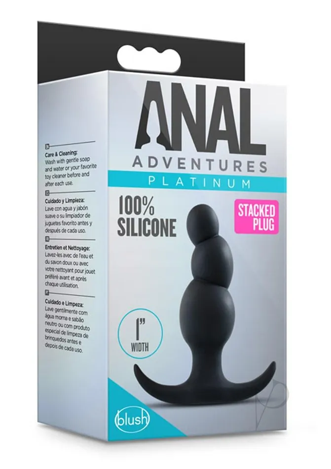 Anal Adventures Platinum Stacked Silicone Butt Plug Black Anal Adventures Anal Anal Adventures Platinum Stacked Silicone Butt Plug Black Anal Adventures Anal