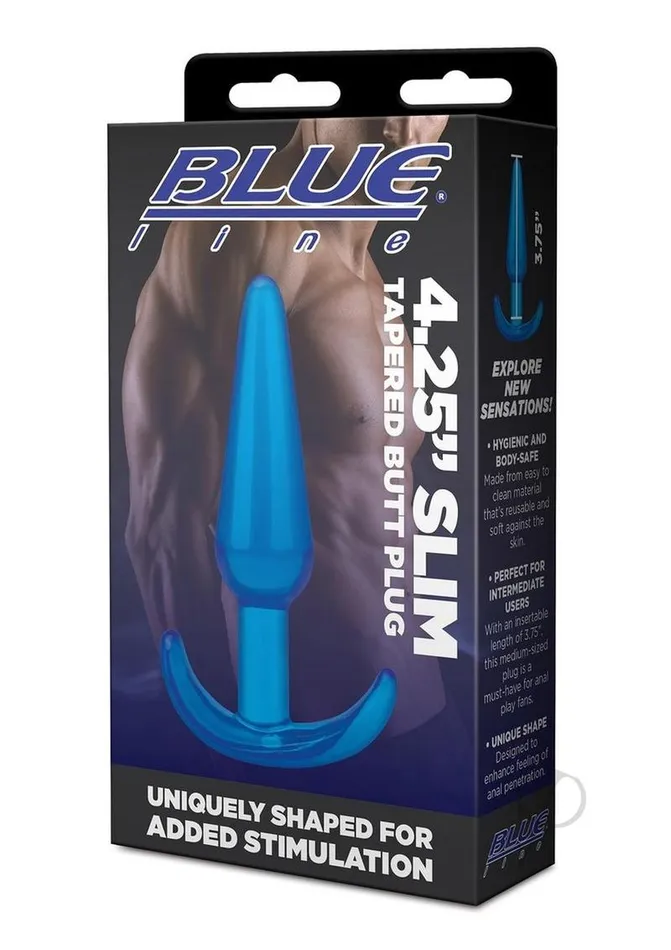 Anal Blue Line Cand B Gear Blue Line Slim Tapered Butt Plug 425in Blue