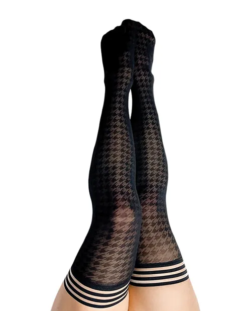 Anal Kixies Kixies Meaghan Houndstooth Thigh High Black D