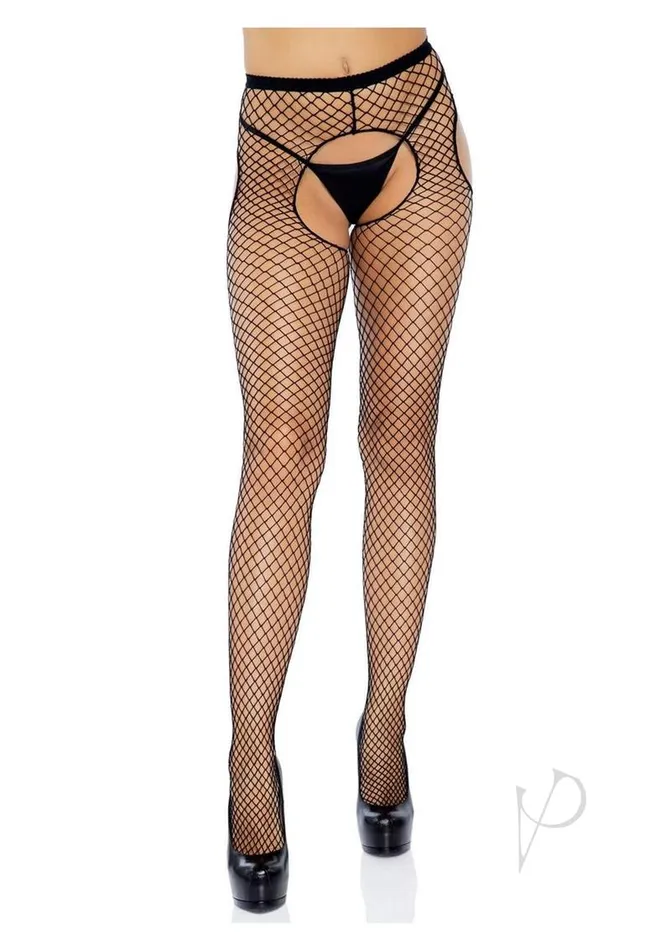 Anal Leg Avenue Leg Avenue Industrial Net Crotchless Garter Pantyhose OS Black Anal Leg Avenue Leg Avenue Industrial Net Crotchless Garter Pantyhose OS Black