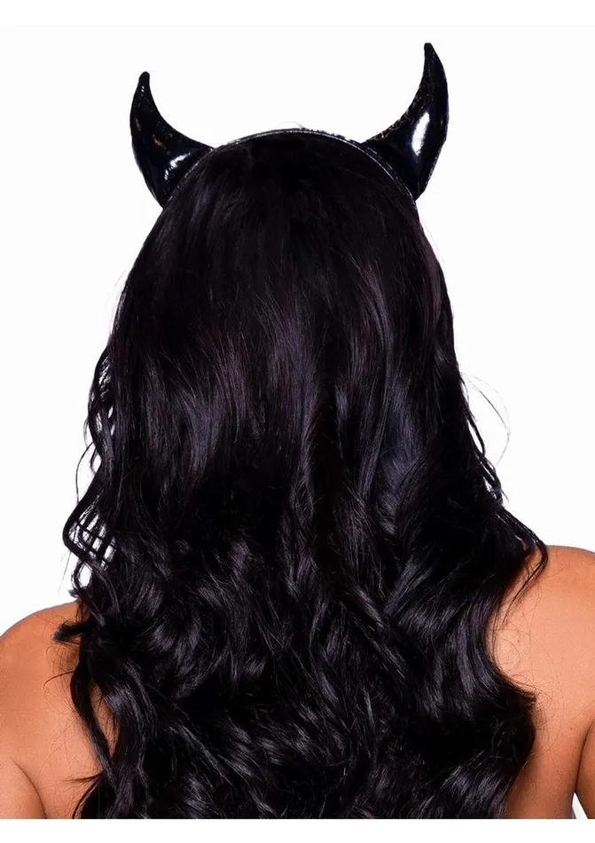 Anal Leg Avenue Leg Avenue Vinyl Devil Horns OS Black Anal Leg Avenue Leg Avenue Vinyl Devil Horns OS Black