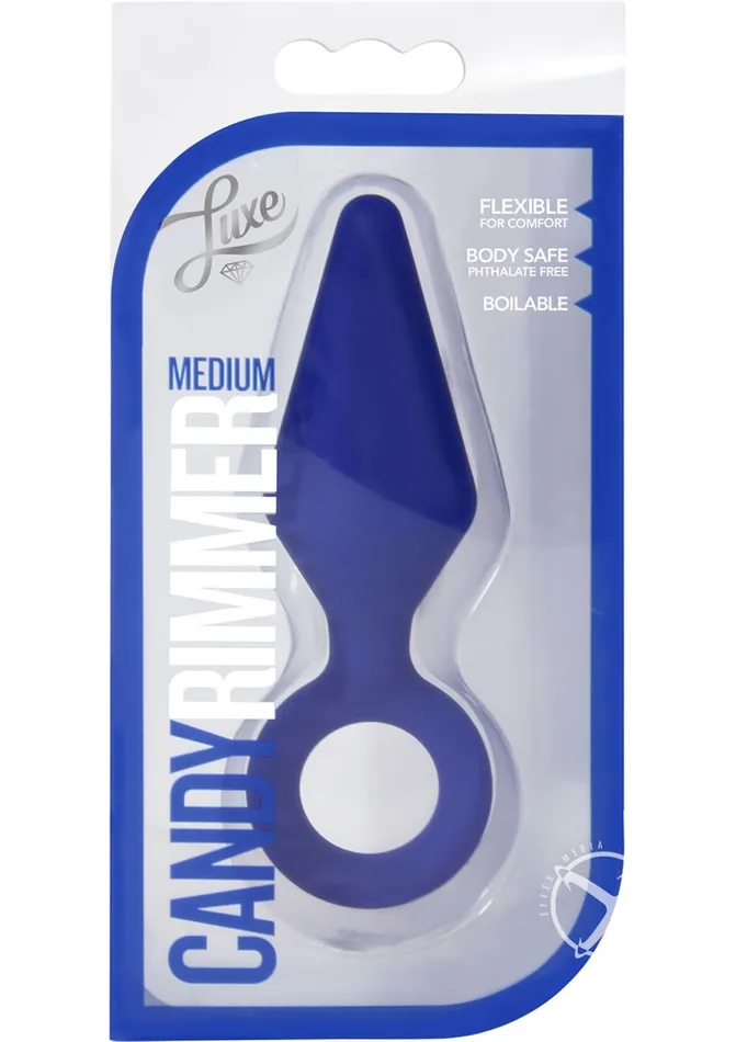 Anal Luxe Candy Rimmer Silicone Butt Plug Small Indigo Luxe