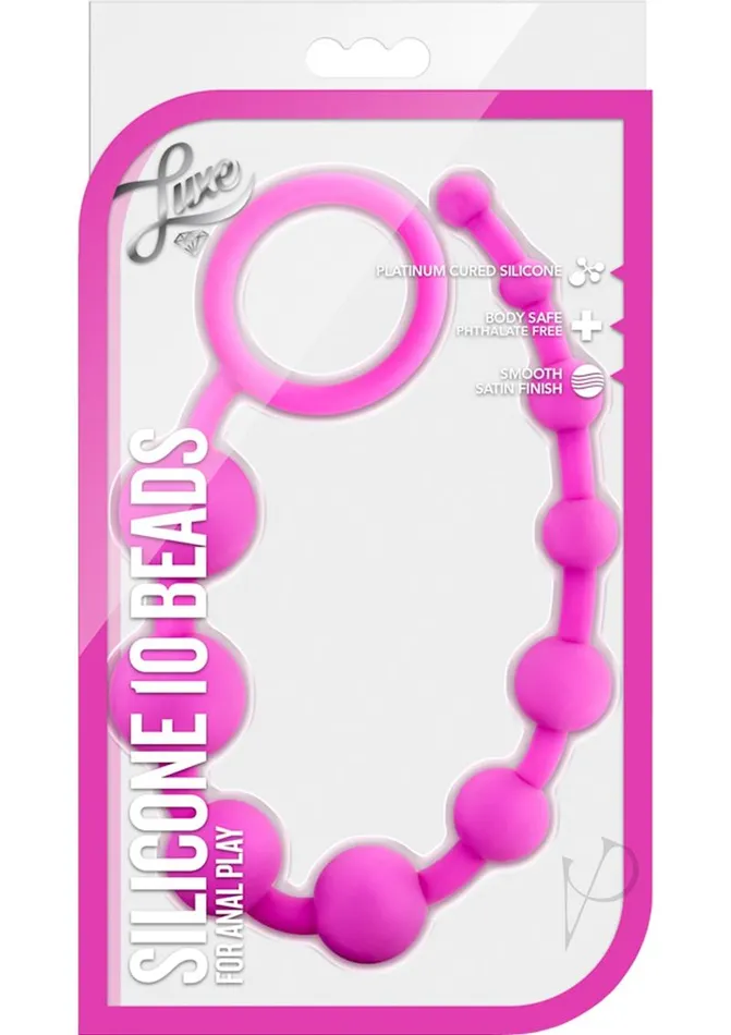 Anal Luxe Luxe Silicone 10 Anal Beads Pink