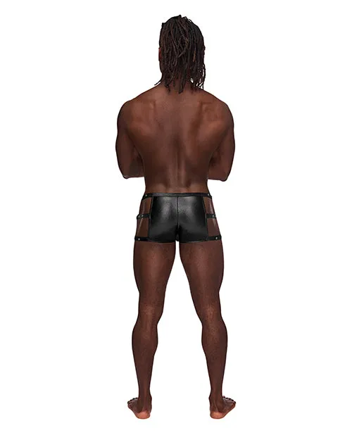 Anal Male Power Fetish Vulcan Nylon Spandex Caged Short Black LXL Anal Male Power Fetish Vulcan Nylon Spandex Caged Short Black LXL