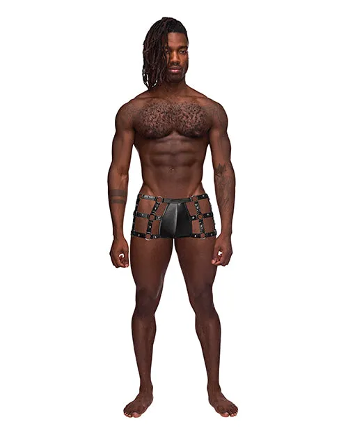 Anal Male Power Fetish Vulcan Nylon Spandex Caged Short Black LXL Anal Male Power Fetish Vulcan Nylon Spandex Caged Short Black LXL