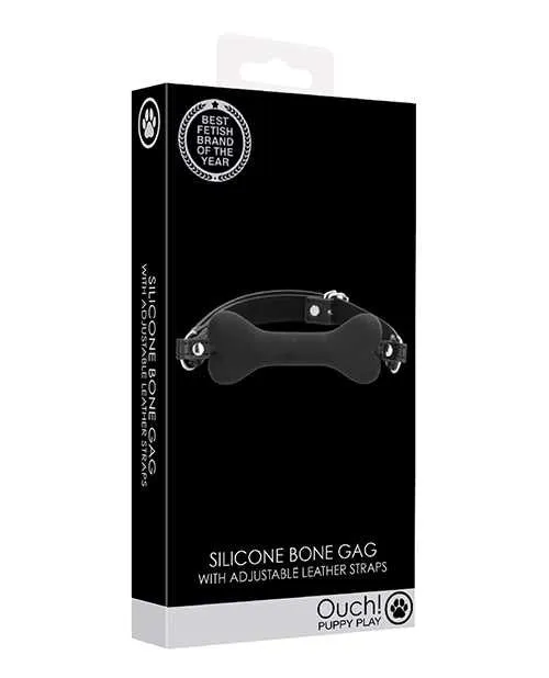 Anal Ouch Shots Ouch Puppy Play Silicone Bone Gag Black Anal Ouch Shots Ouch Puppy Play Silicone Bone Gag Black
