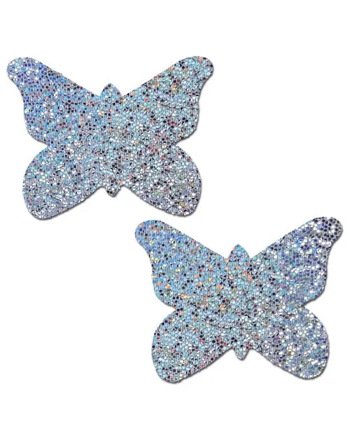 Anal Pastease Pastease Premium Glitter Butterfly Silver OS