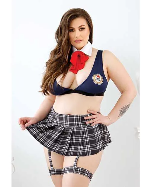 Anal Play By Fantasy Lingerie Play Learning Curves Bowtie Top Gartered Skirt GString Blue 1X2X Anal Play By Fantasy Lingerie Play Learning Curves Bowtie Top Gartered Skirt GString Blue 1X2X