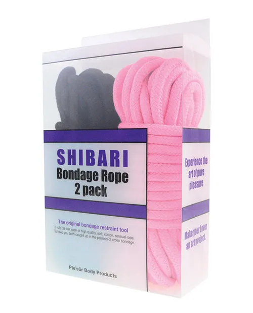 Anal Plesur Plesur Cotton Shibari Bondage Rope 2 Pack BlackPink