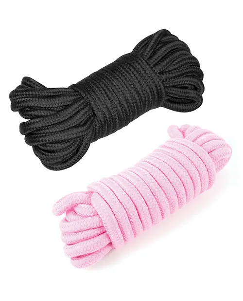 Anal Plesur Plesur Cotton Shibari Bondage Rope 2 Pack BlackPink Anal Plesur Plesur Cotton Shibari Bondage Rope 2 Pack BlackPink