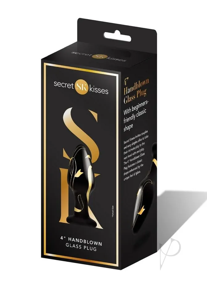 Anal Secret Kisses Secret Kisses Handblown Wide Glass Anal Plug 4in BlackGold Anal Secret Kisses Secret Kisses Handblown Wide Glass Anal Plug 4in BlackGold