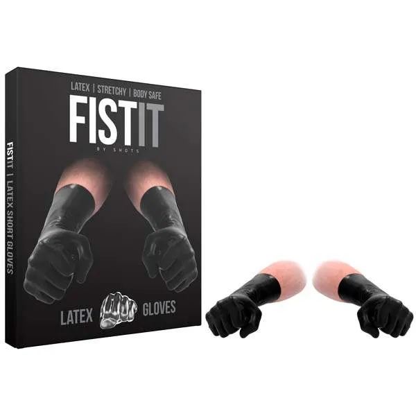 Anal Shots Toys FistIt Latex Short Fisting Gloves Black