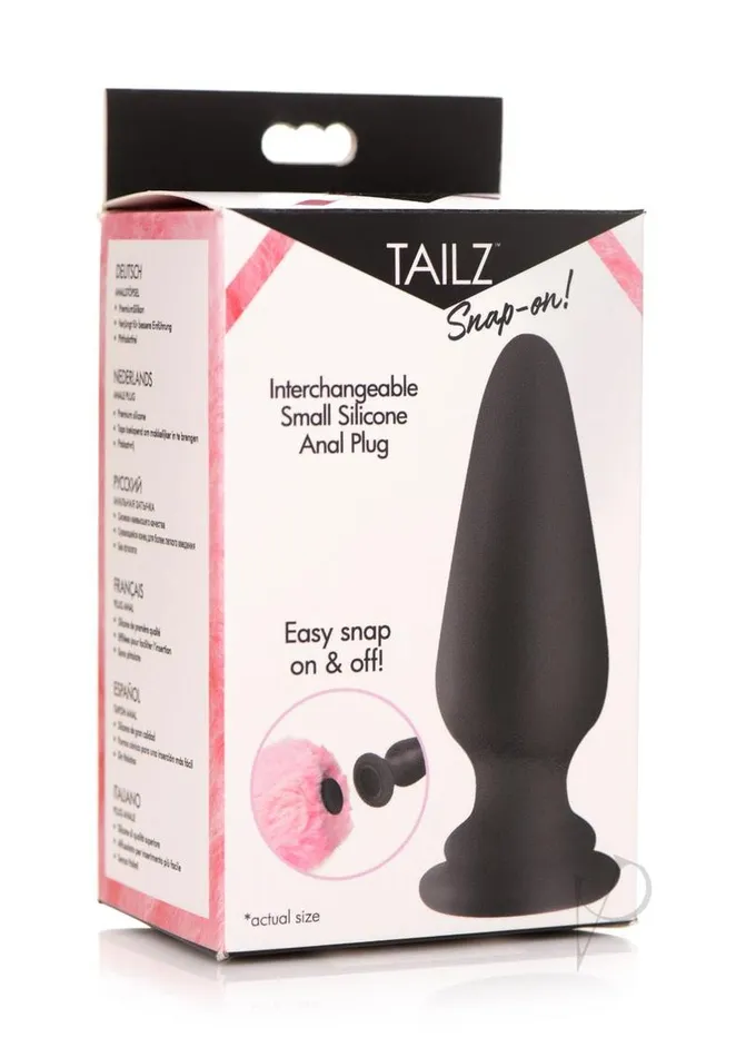 Anal Tailz Tailz SnapOn Silicone Anal Plug Small BlackPink