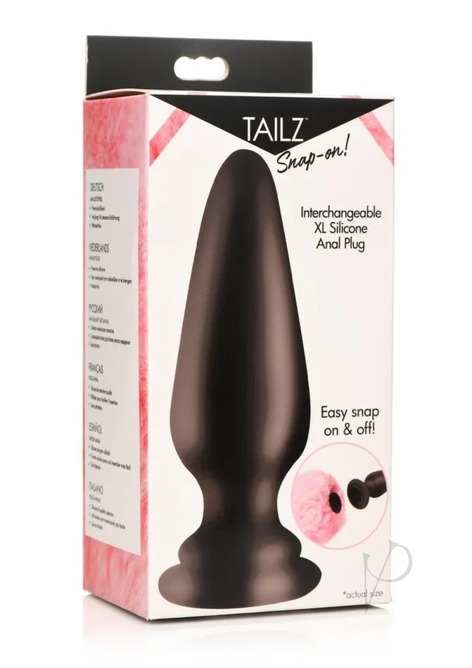 Anal Tailz Tailz SnapOn Silicone Anal Plug XLarge Black