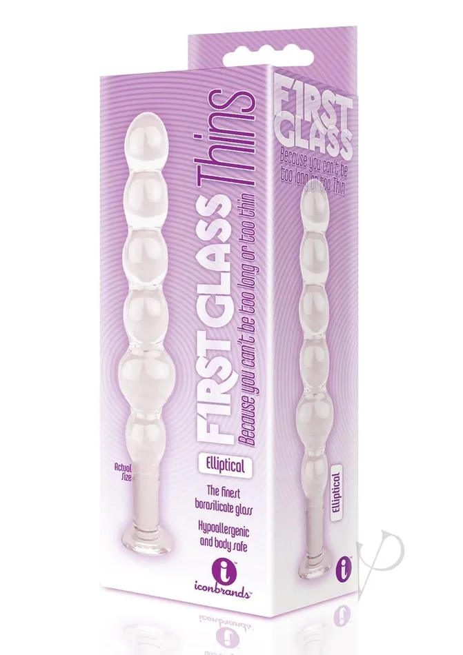 Anal The 9s First Glass Thins Elliptical Glass Plug Clear
