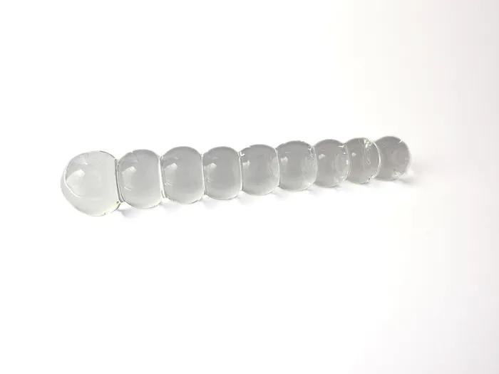Anal Wild Night Fantasies Clear Beaded Glass Dildo 5 Inch