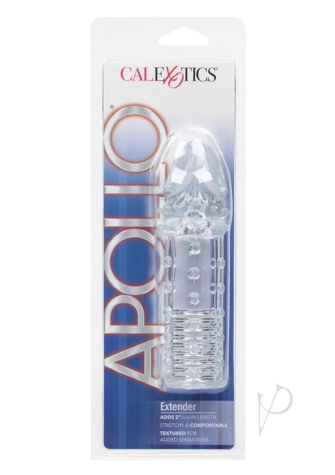 Apollo Extender Textured Sleeve 625in Clear Apollo Male Sex Toys