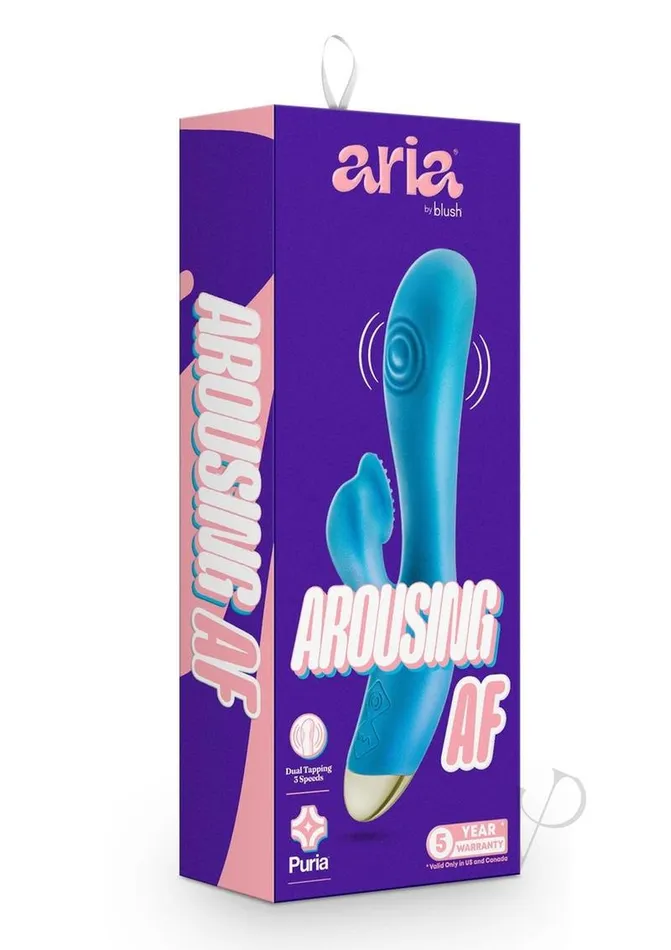Aria Female Sex Toys Aria Arousing AF Rechargeable Silicone Rabbit Vibrator Blue Aria Female Sex Toys Aria Arousing AF Rechargeable Silicone Rabbit Vibrator Blue