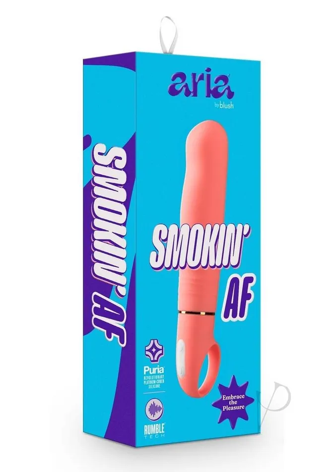 Aria Female Sex Toys Aria Smokin AF Silicone Vibrator Coral