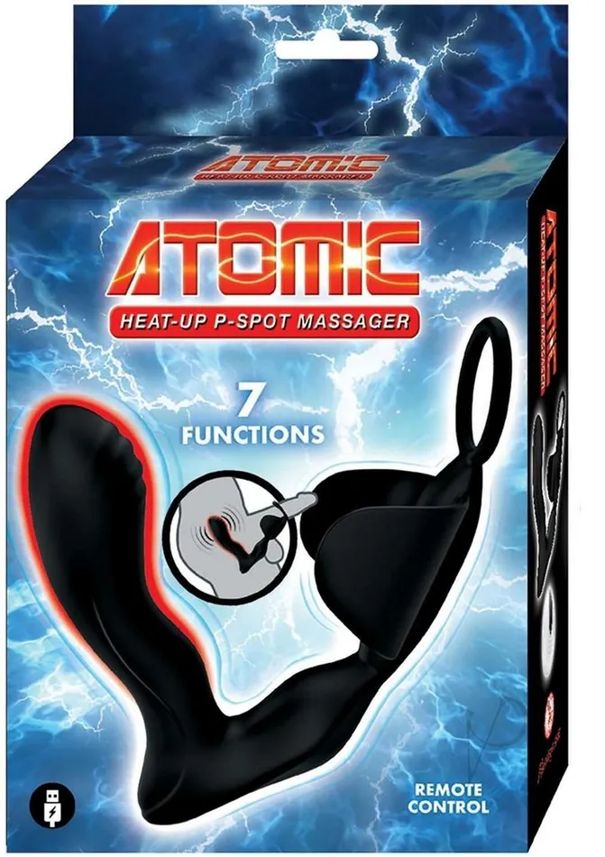 Atomic Heat Up Rechargeable Silicone Massager Black Atomic Anal