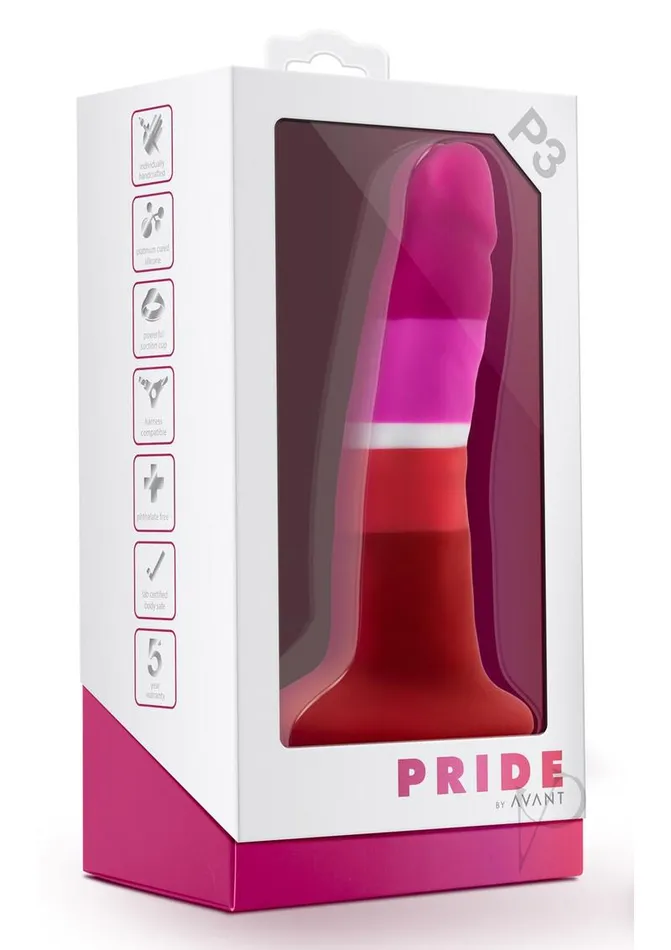 Avant Pride P3 Beauty Silicone Dildo 6in Multicolor Avant Dildos