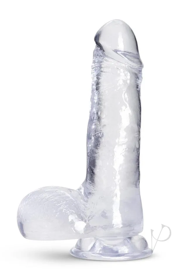 B Yours Plus Rock n Roll Realistic Dildo with Balls 725in Clear B Yours Female Sex Toys