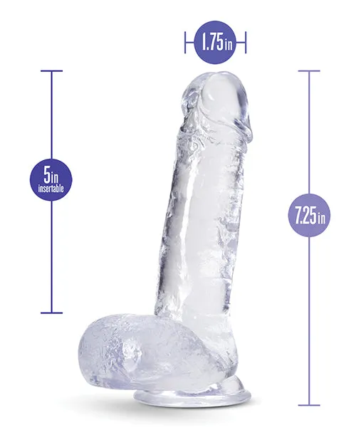 B Yours Plus Rock n Roll Realistic Dildo with Balls 725in Clear B Yours Female Sex Toys