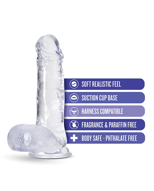 B Yours Plus Rock n Roll Realistic Dildo with Balls 725in Clear B Yours Female Sex Toys