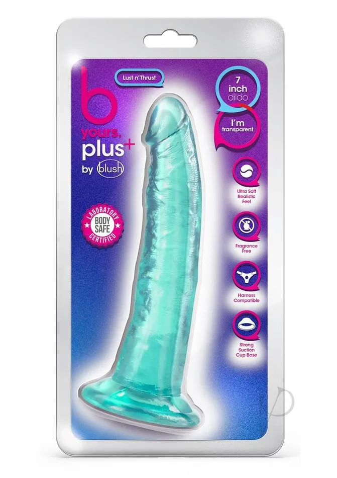 B Yours Vibrators B Yours Plus Lust n Thrust Realistic Dildo 75in Teal
