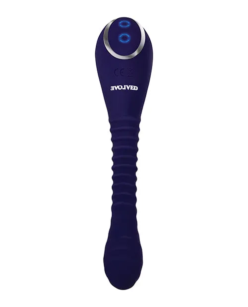 Bendable Sucker Dual End Silicone Rechargeable Vibrator Purple Evolved Vibrators