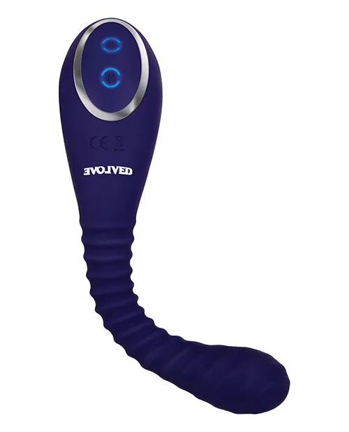 Bendable Sucker Dual End Silicone Rechargeable Vibrator Purple Evolved Vibrators