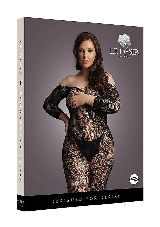Bodystockings Playsuits Le Desir Le Desir Lace Sleeved Bodystocking Queen Black Bodystockings Playsuits Le Desir Le Desir Lace Sleeved Bodystocking Queen Black