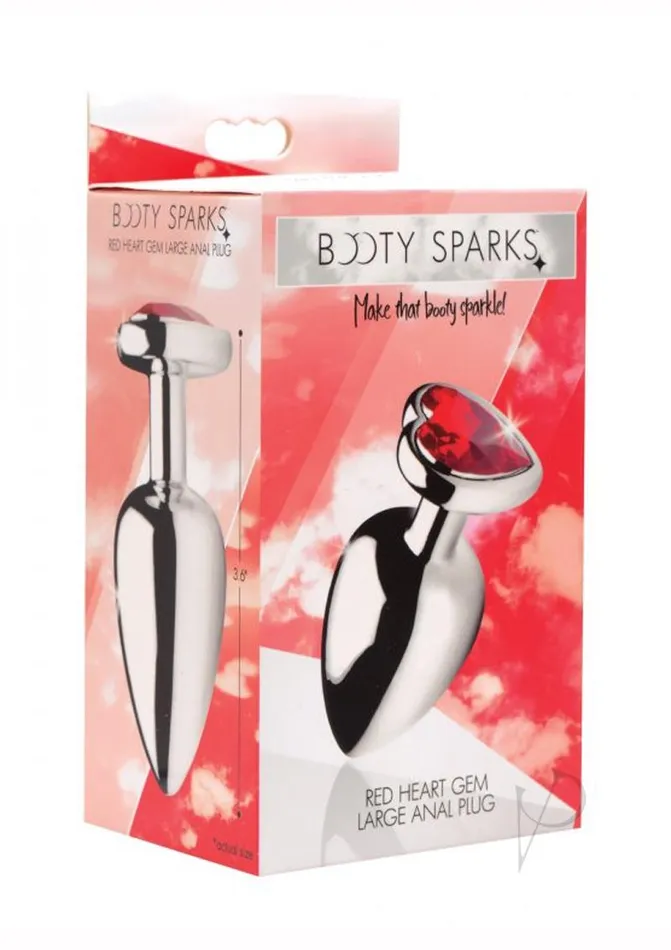 Booty Sparks Booty Sparks Heart Gem Large Anal Plug Red Anal