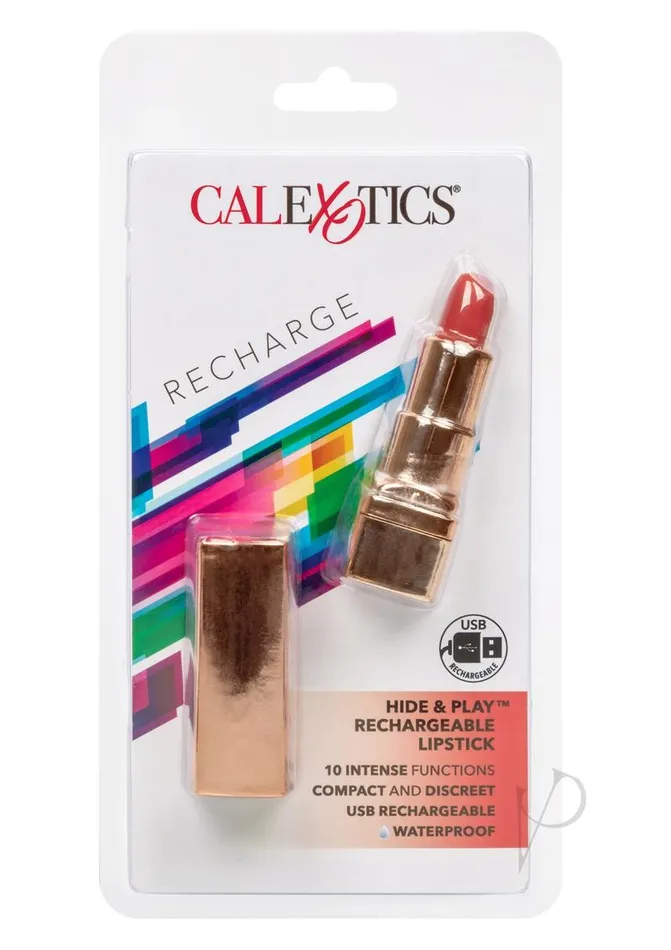Bullets Vibrators Hide and Play Rechargeable Lipstick Red