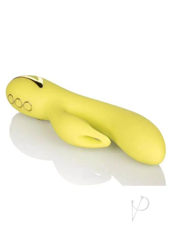 California Dreaming Venice Vixen Silicone Rabbit Vibrator Yellow California Dreaming Female Sex Toys