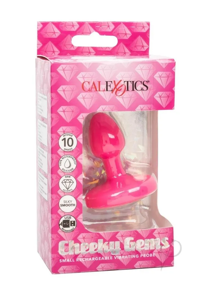 Cheeky Anal Cheeky Gems Rechargeable Silicone Vibrating Probe Small Pink