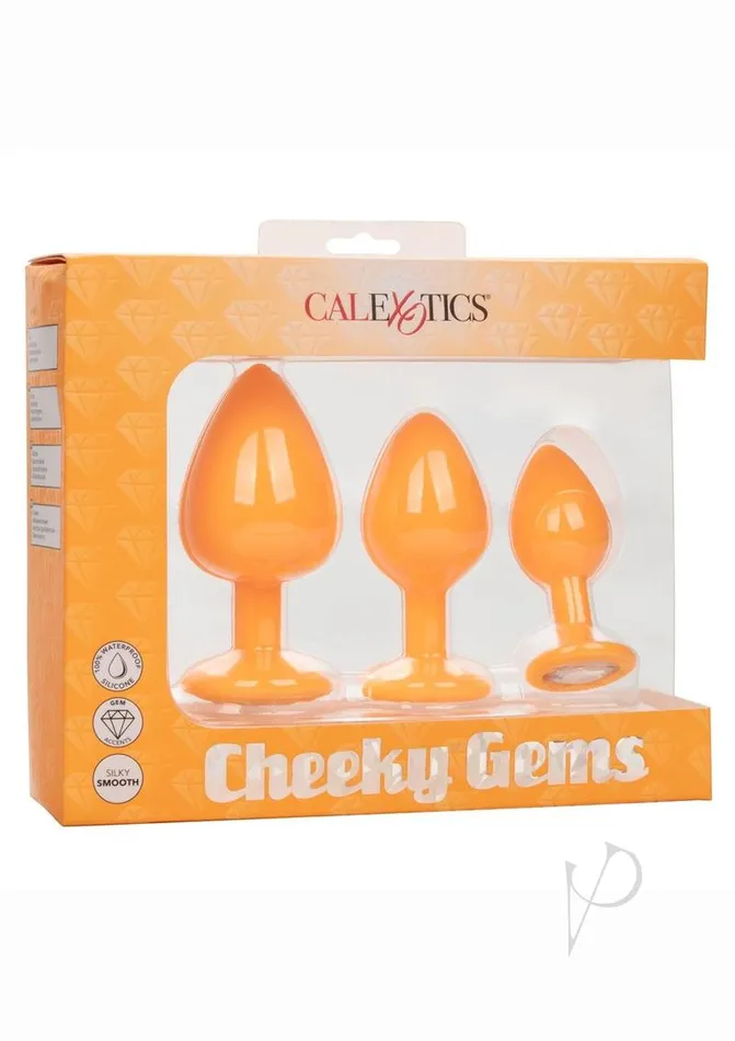Cheeky Gems Silicone Anal Training Kit Orange Cheeky Male Sex Toys