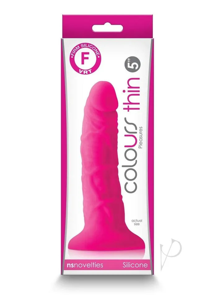 Colours Dildos Colours Pleasures Silicone Thin Dildo 5in Pink