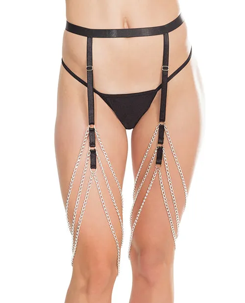Coquette Vibrators Coquette Darque Elastic Chain Garterbelt BK OS