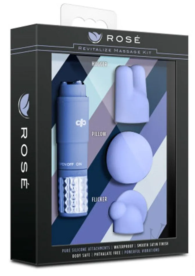 Couples Rose Rose Revitalize Massage Kit with Silicone Attachments Periwinkle Couples Rose Rose Revitalize Massage Kit with Silicone Attachments Periwinkle