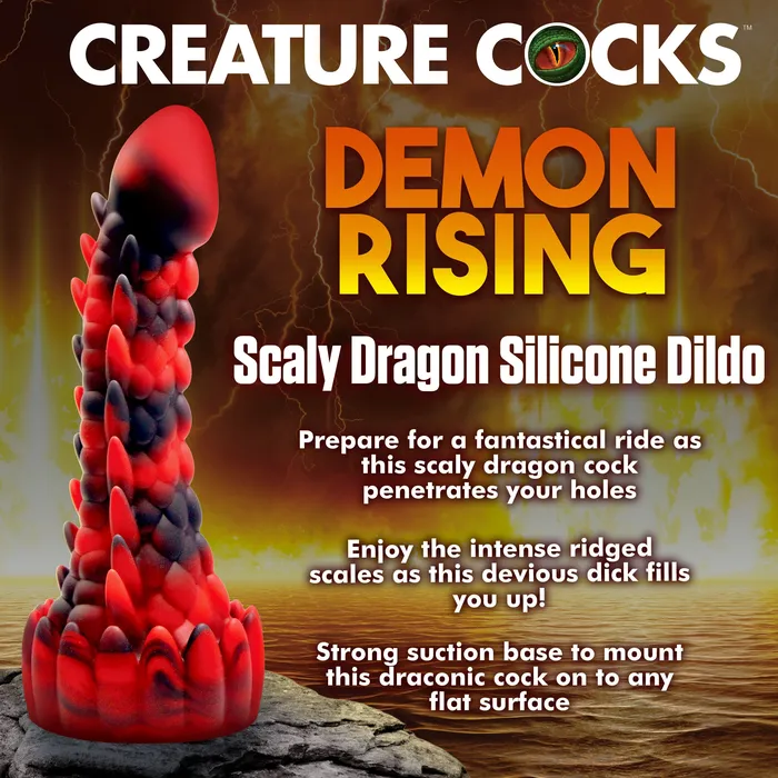 Creature Cocks Demon Rising Scaly Dragon Silicone Dildo Dildos