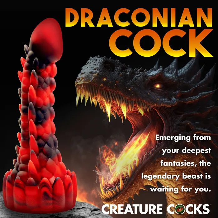 Creature Cocks Demon Rising Scaly Dragon Silicone Dildo Dildos